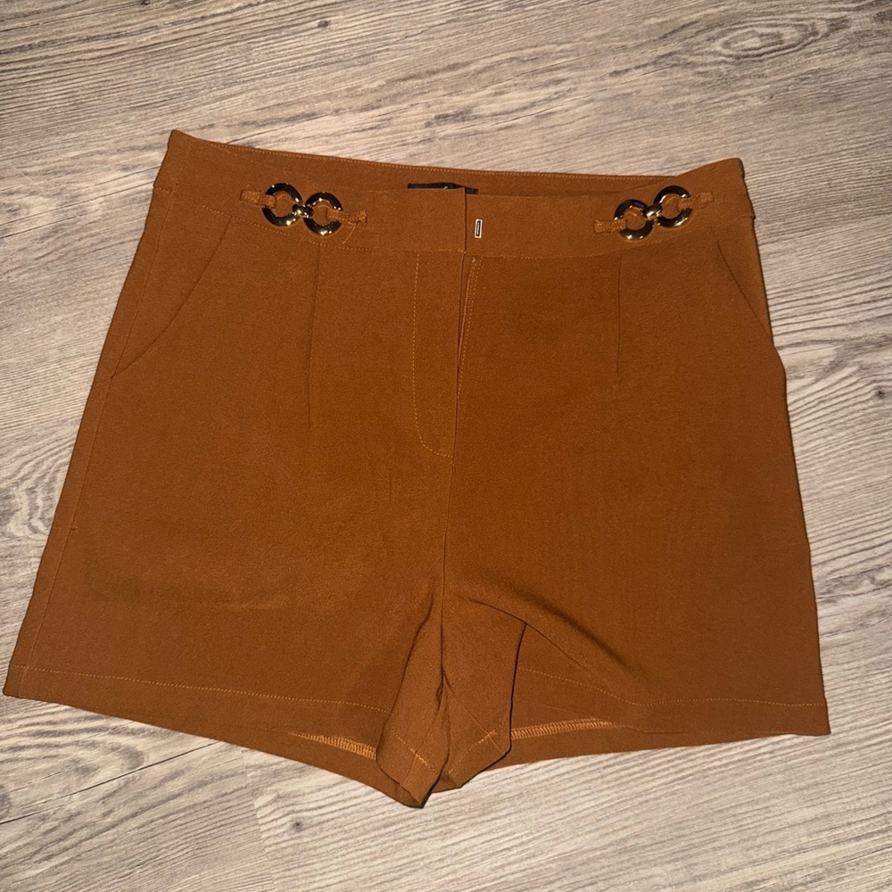 Chocolate High Waist Brown Shorts Tailored Design